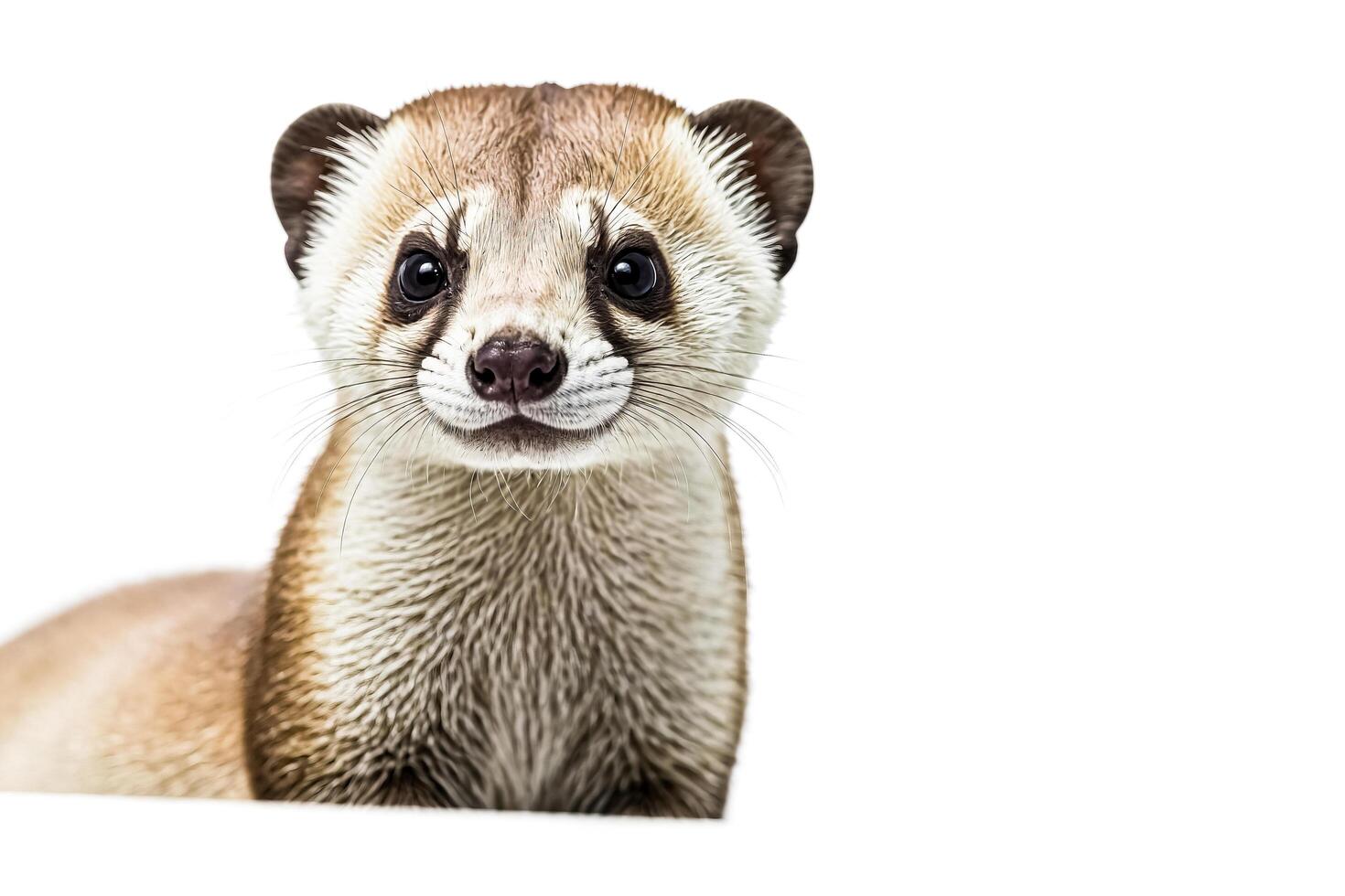 Close-up of a curious ferret photo