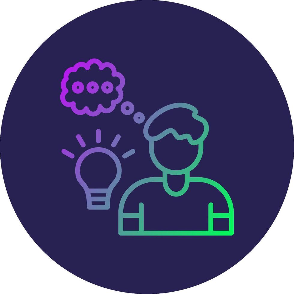 Thinking Line Circle Gradient Icon Design vector