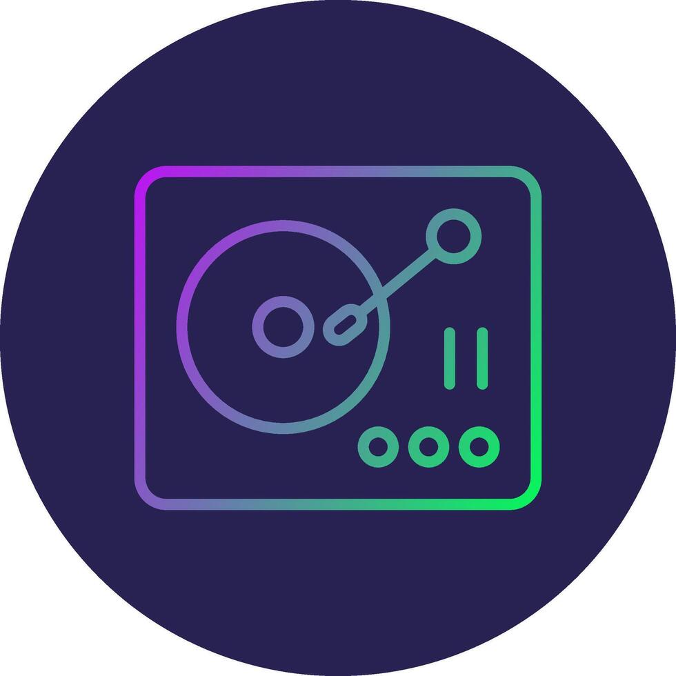 Vinyl Player Line Circle Gradient Icon Design vector