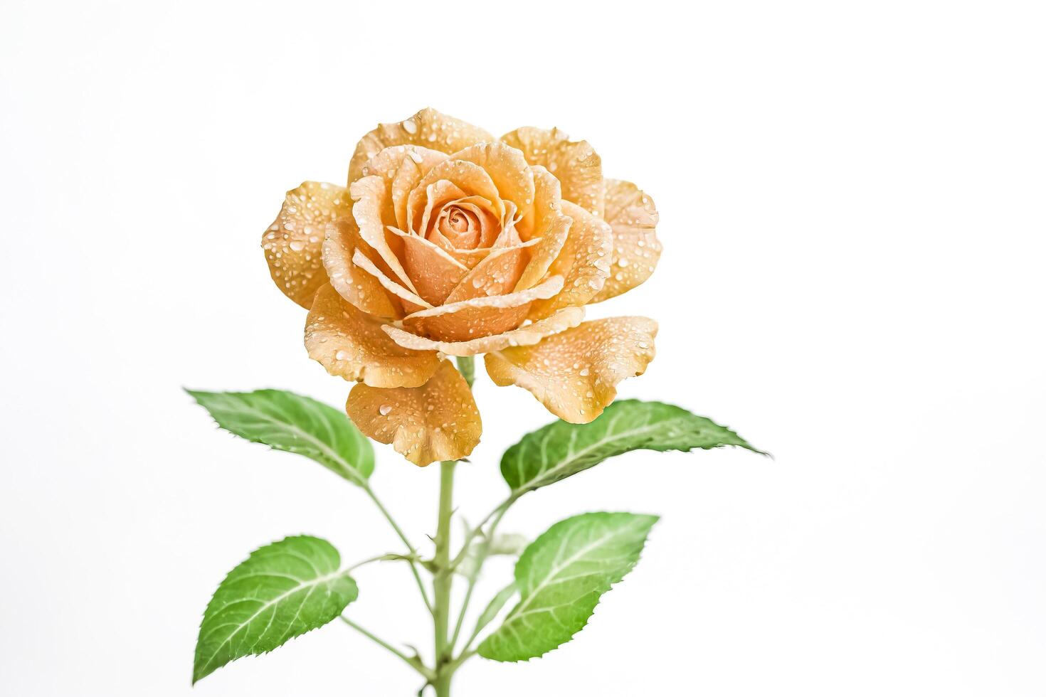 Peach Rose with Dew Drops photo