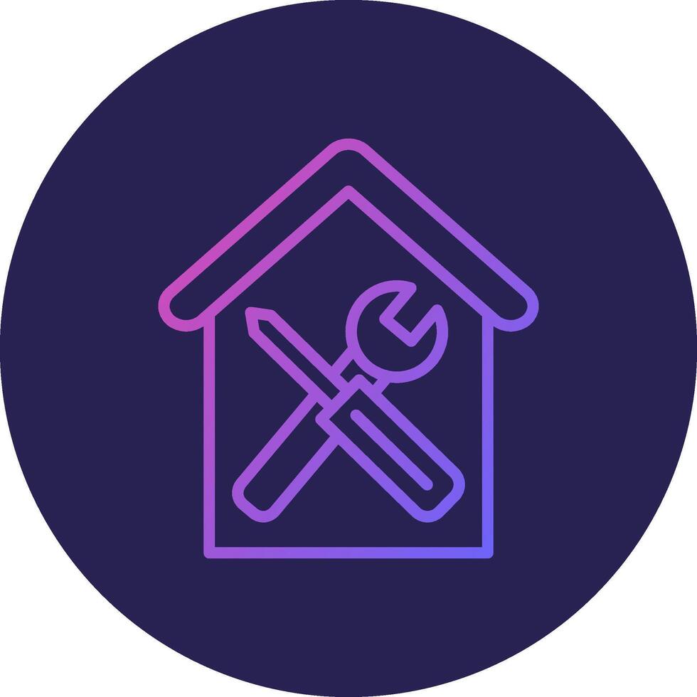 Home Repair Line Circle Gradient Icon Design vector