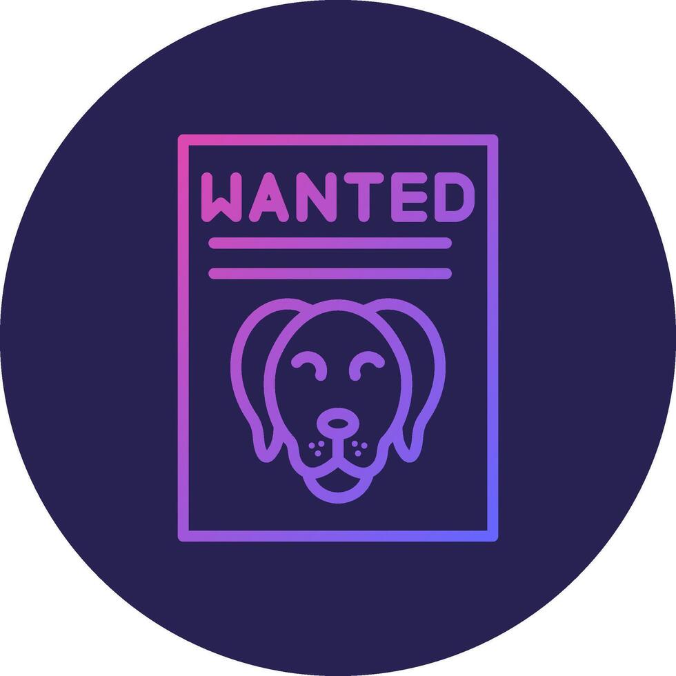 Wanted Line Circle Gradient Icon Design vector