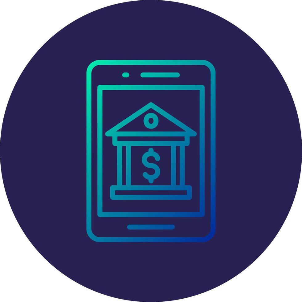 Mobile Banking Line Circle Gradient Icon Design vector