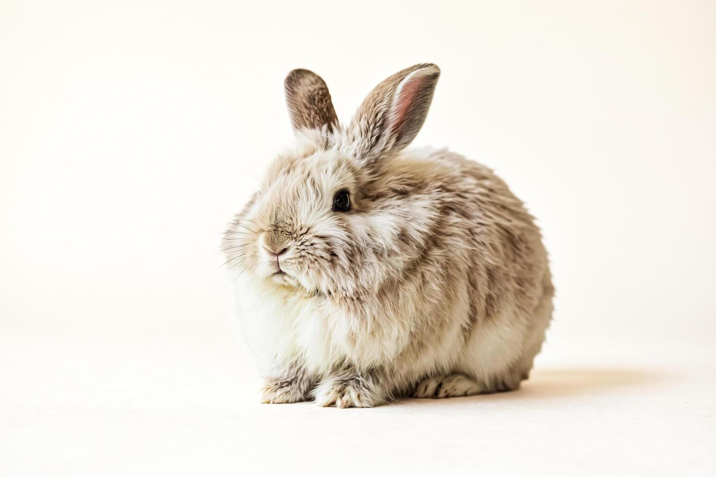 Fluffy Bunny Rabbit on White Background photo