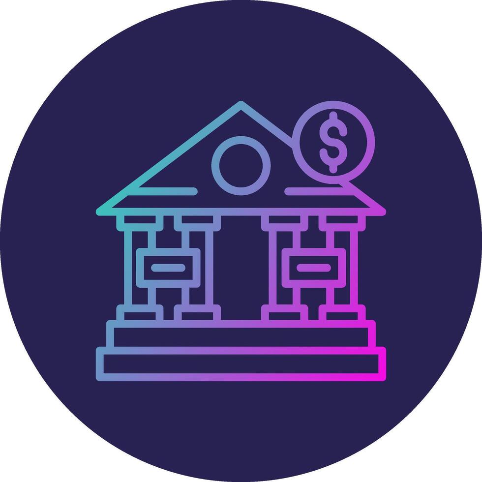 Bank Line Circle Gradient Icon Design vector