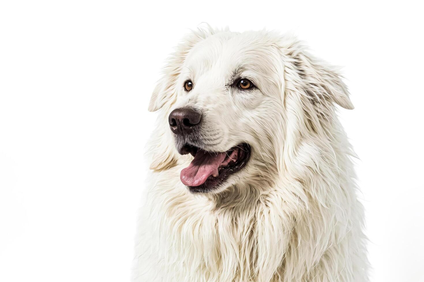 Portrait of a White Dog with a Curious Expression photo