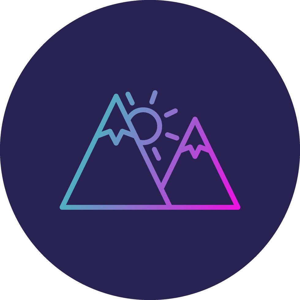Sunset Line Circle Gradient Icon Design vector