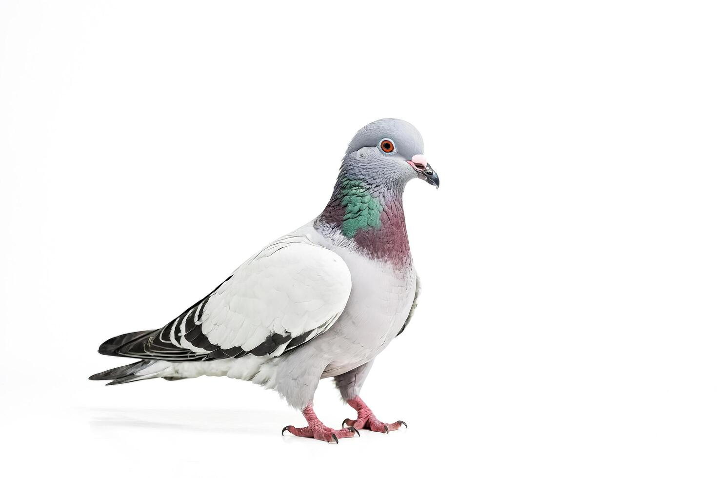 Pigeon Standing on White Background photo