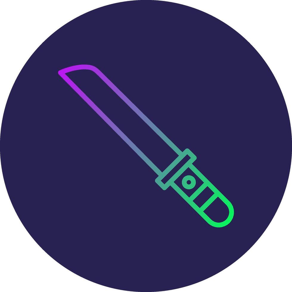 Machete Line Circle Gradient Icon Design vector