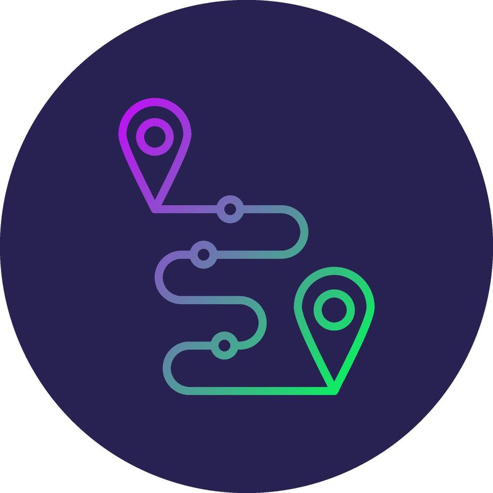 Route Line Circle Gradient Icon Design vector