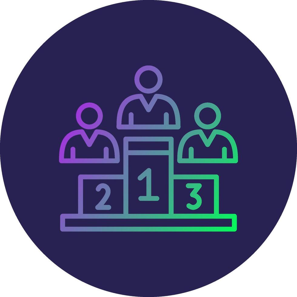 Podium Line Circle Gradient Icon Design vector