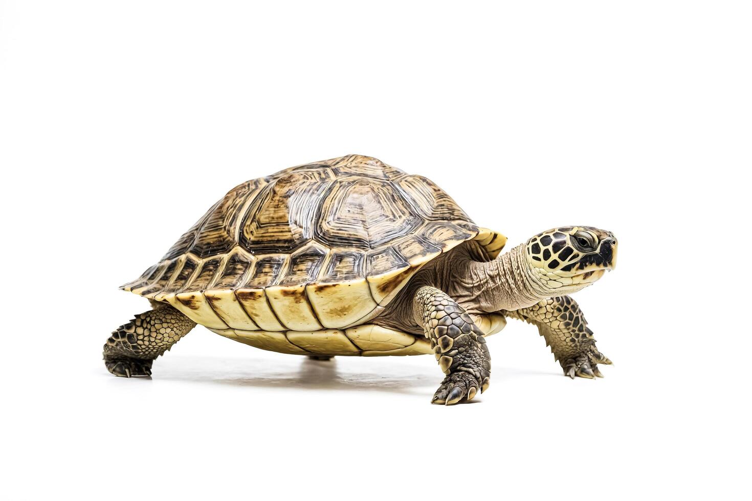 Tortoise Walking on White Background photo