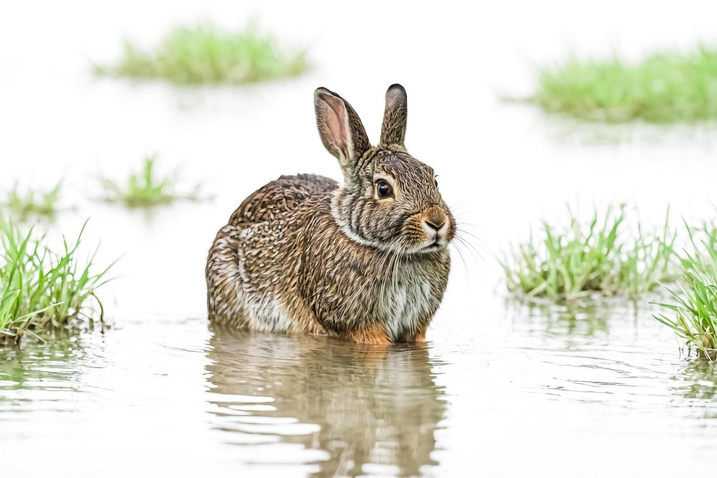 Wild Rabbit in Water photo