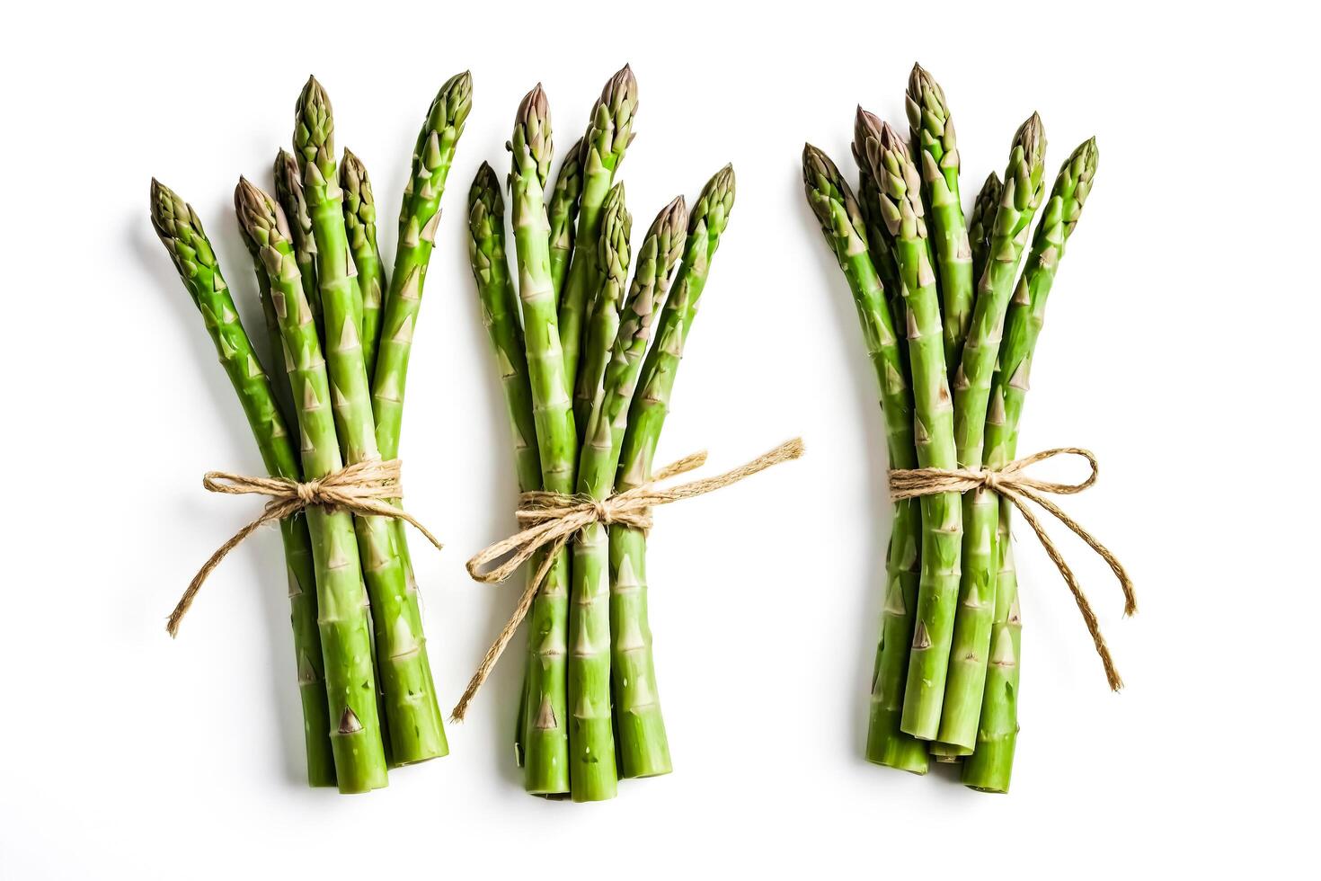 Three Bundles of Fresh Asparagus photo