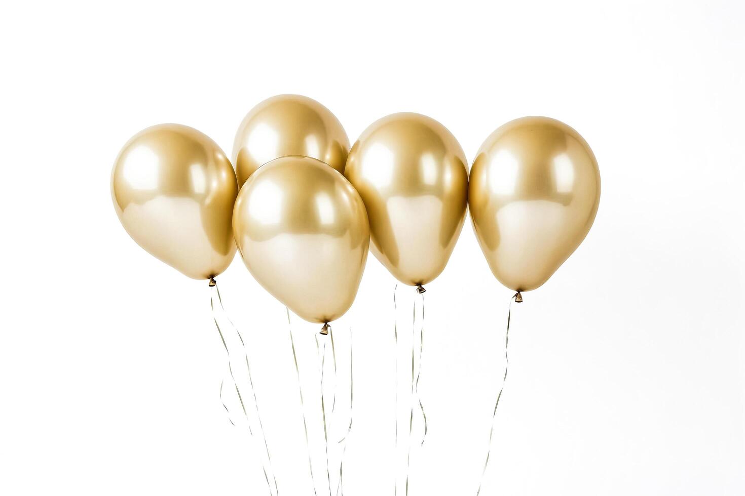 Gold Balloons on White Background photo
