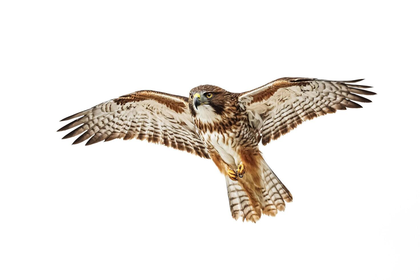 Hawk in Flight with Wings Spread Wide photo