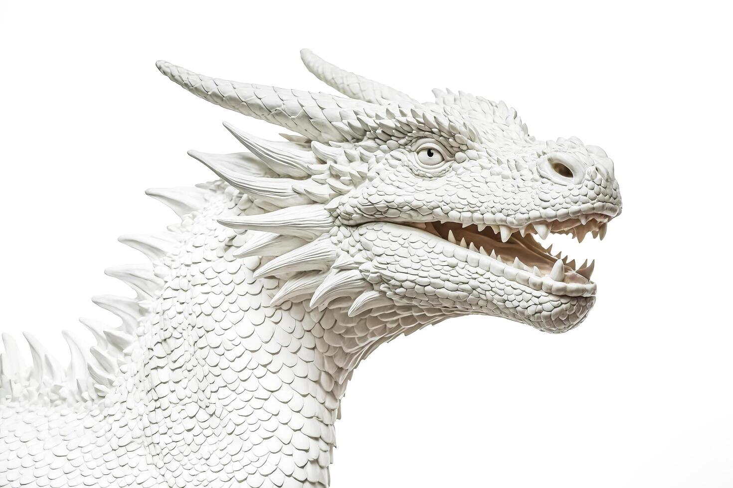 White Dragon Head Sculpture photo