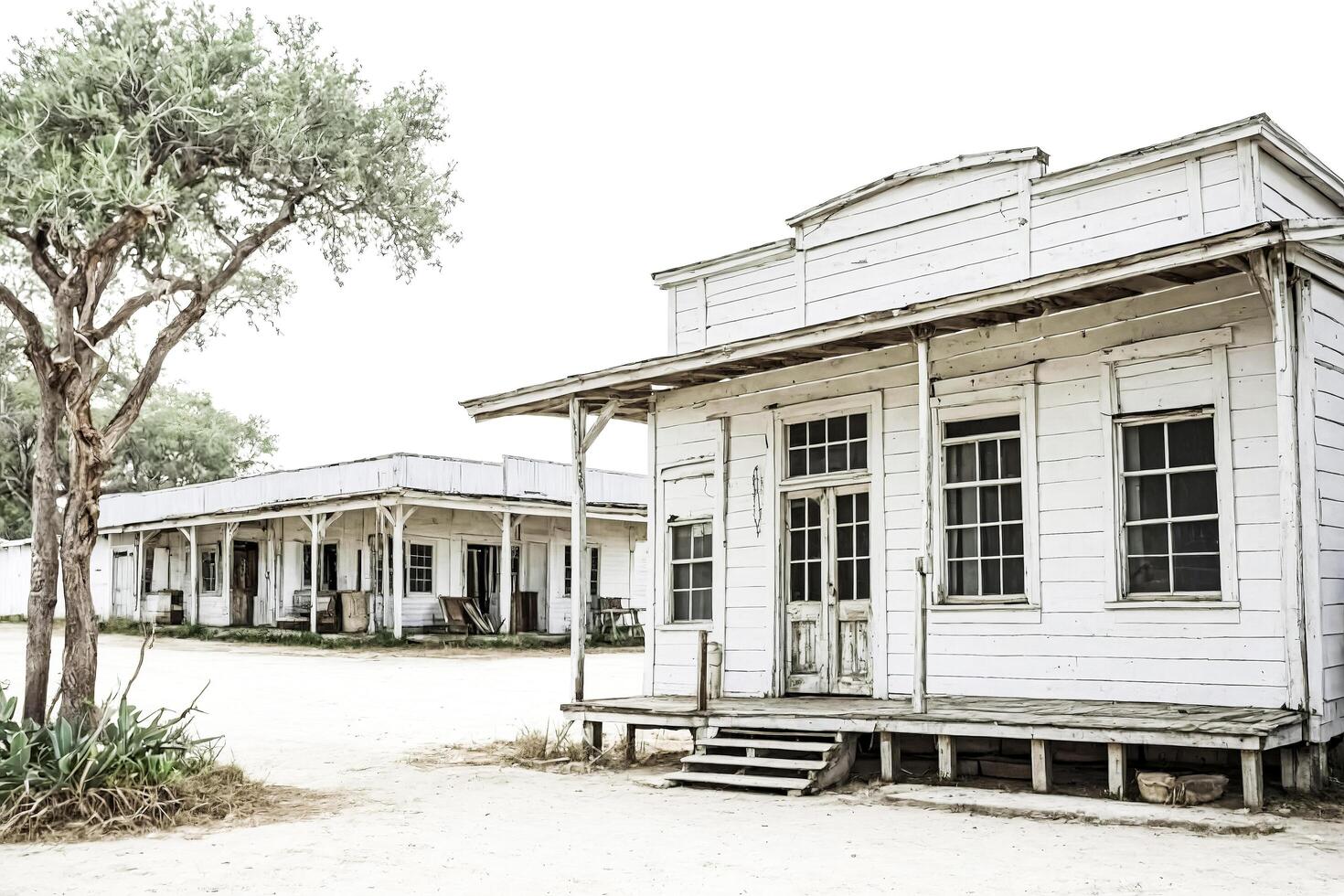 Old Western Saloon with Whitewashed Exterior photo
