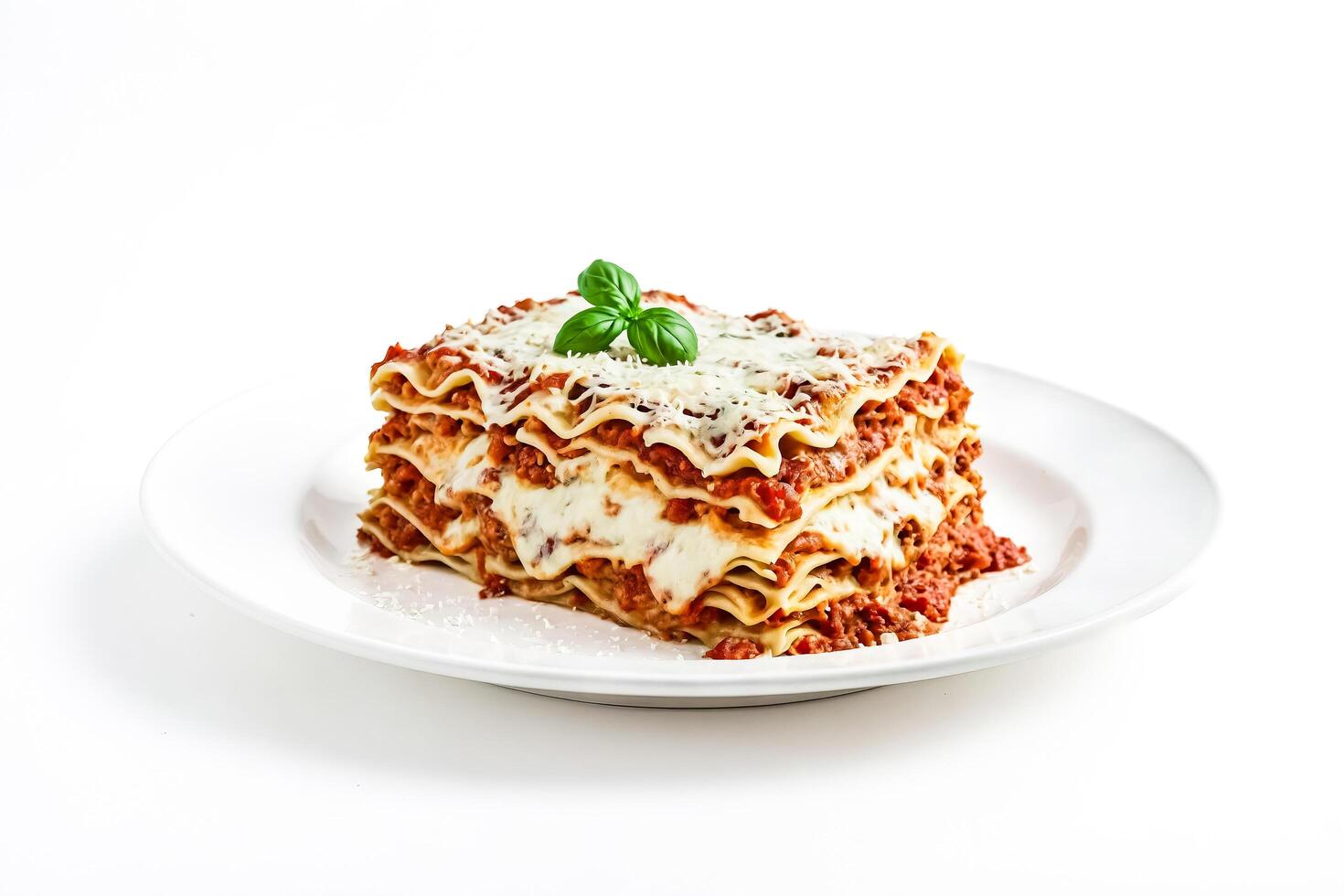 Delicious Lasagna on a White Plate photo