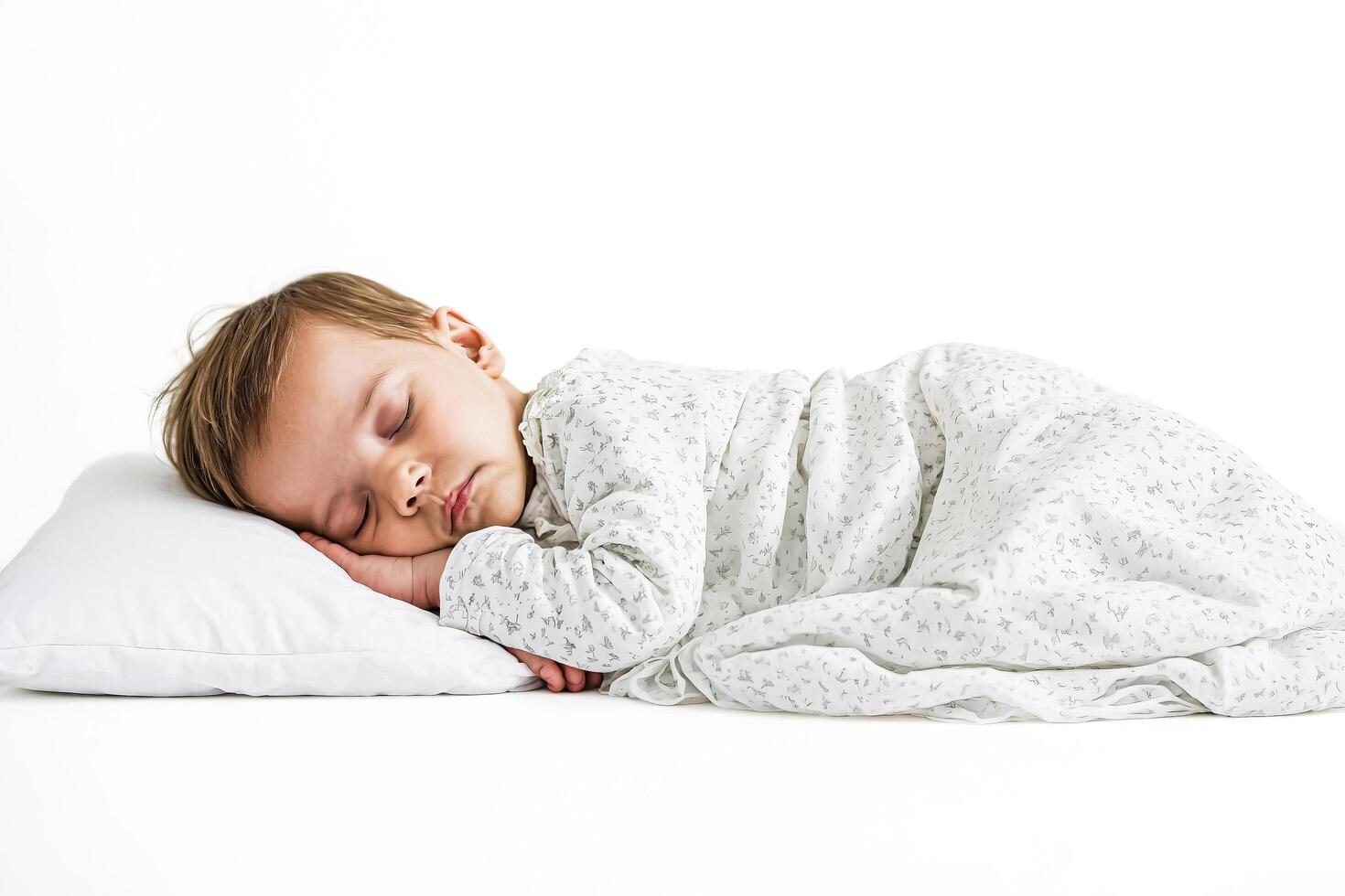 Adorable Baby Girl Sleeping on a Pillow photo