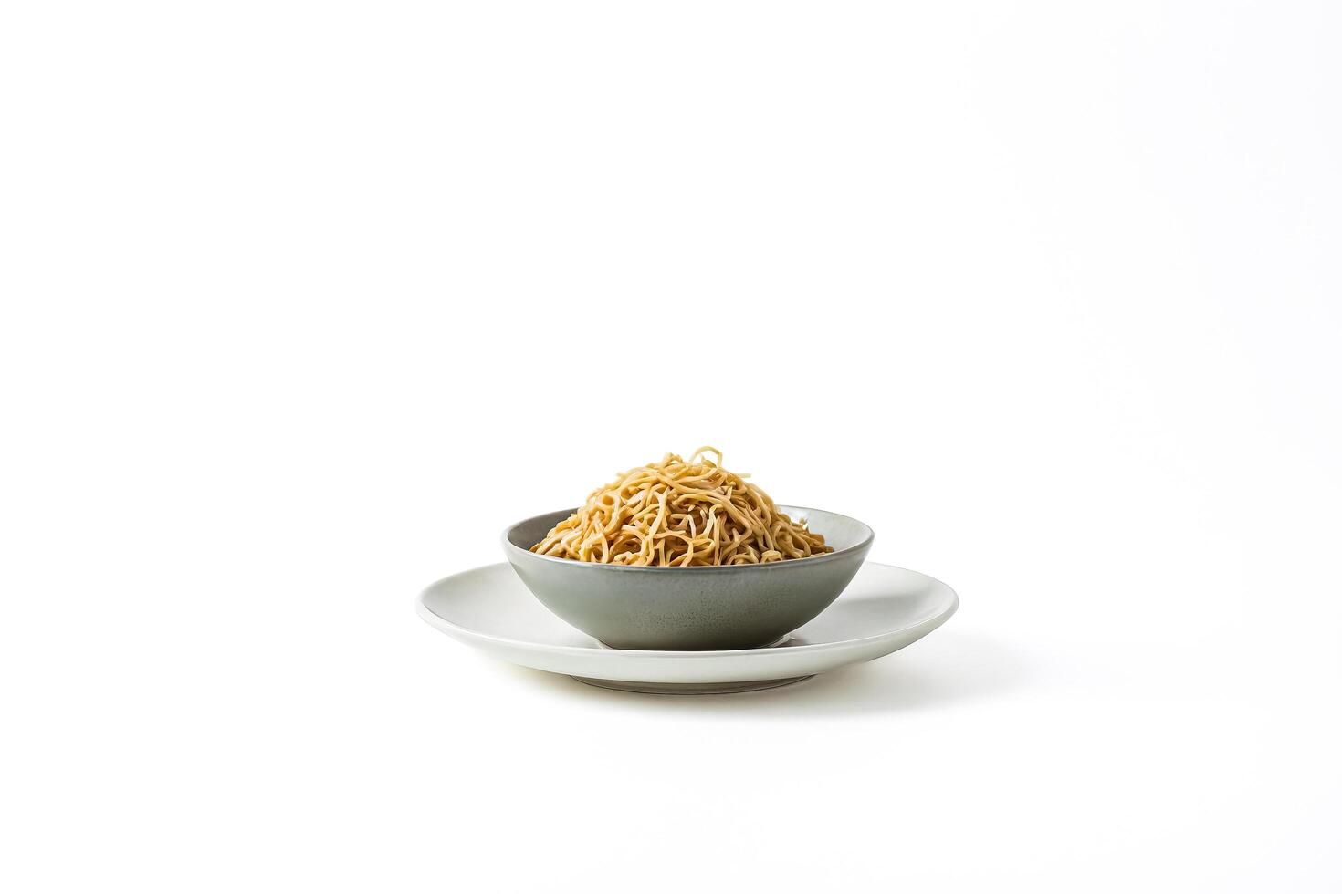 Bowl of Noodles on White Background photo