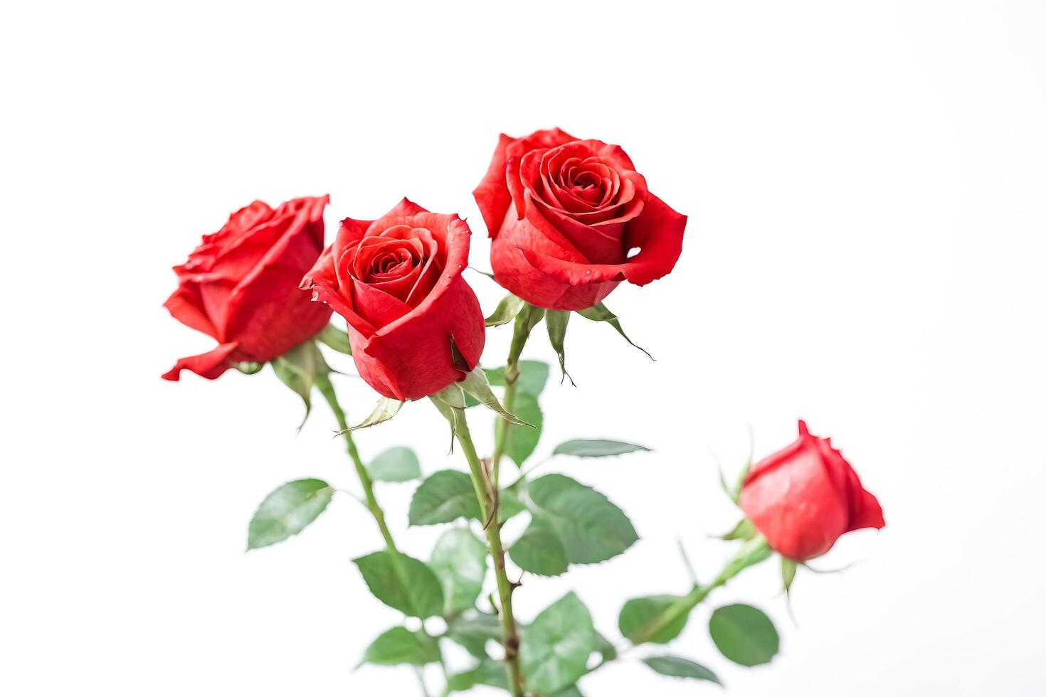 Red Roses on White Background photo
