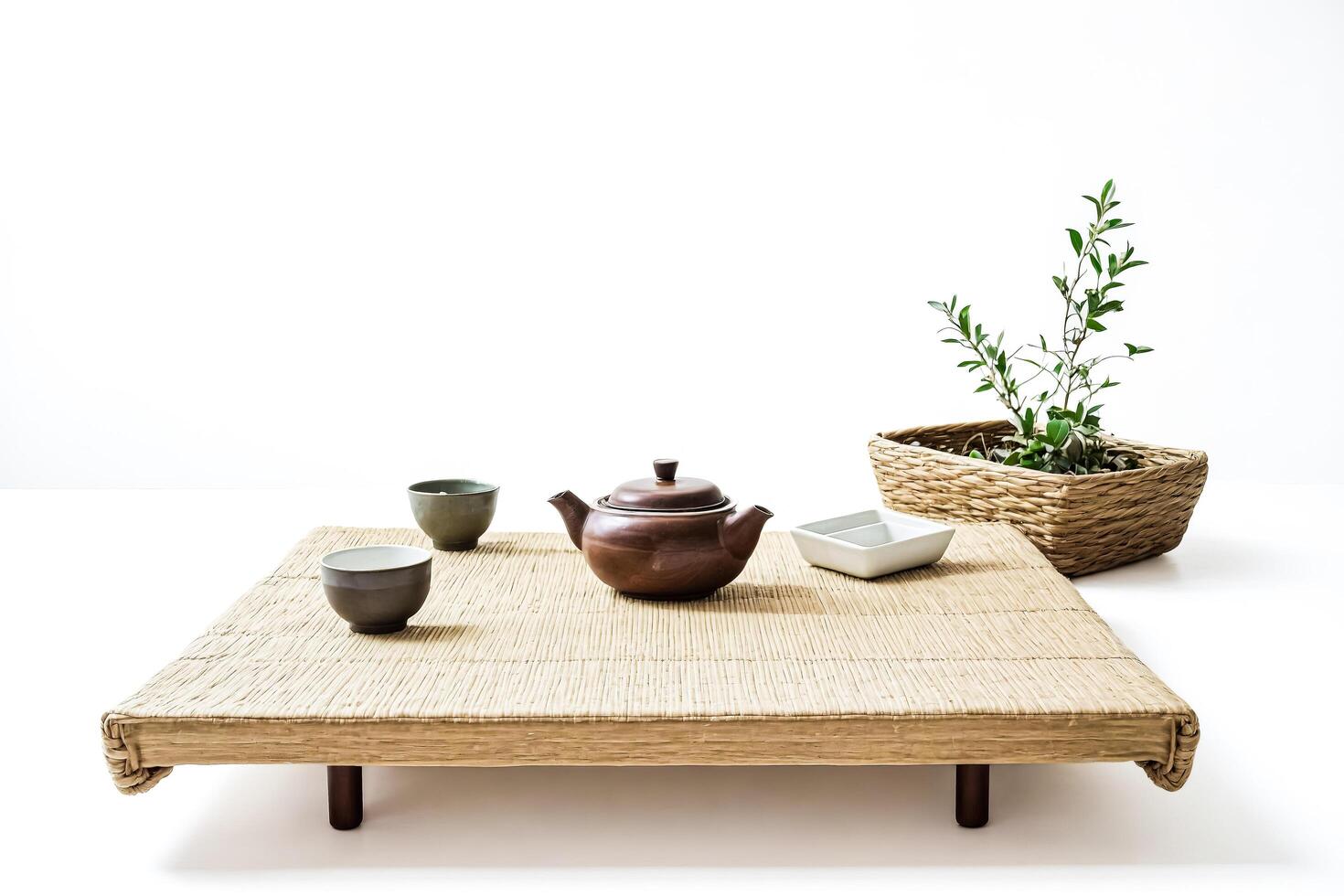Tea Ceremony Table with Natural Elements photo