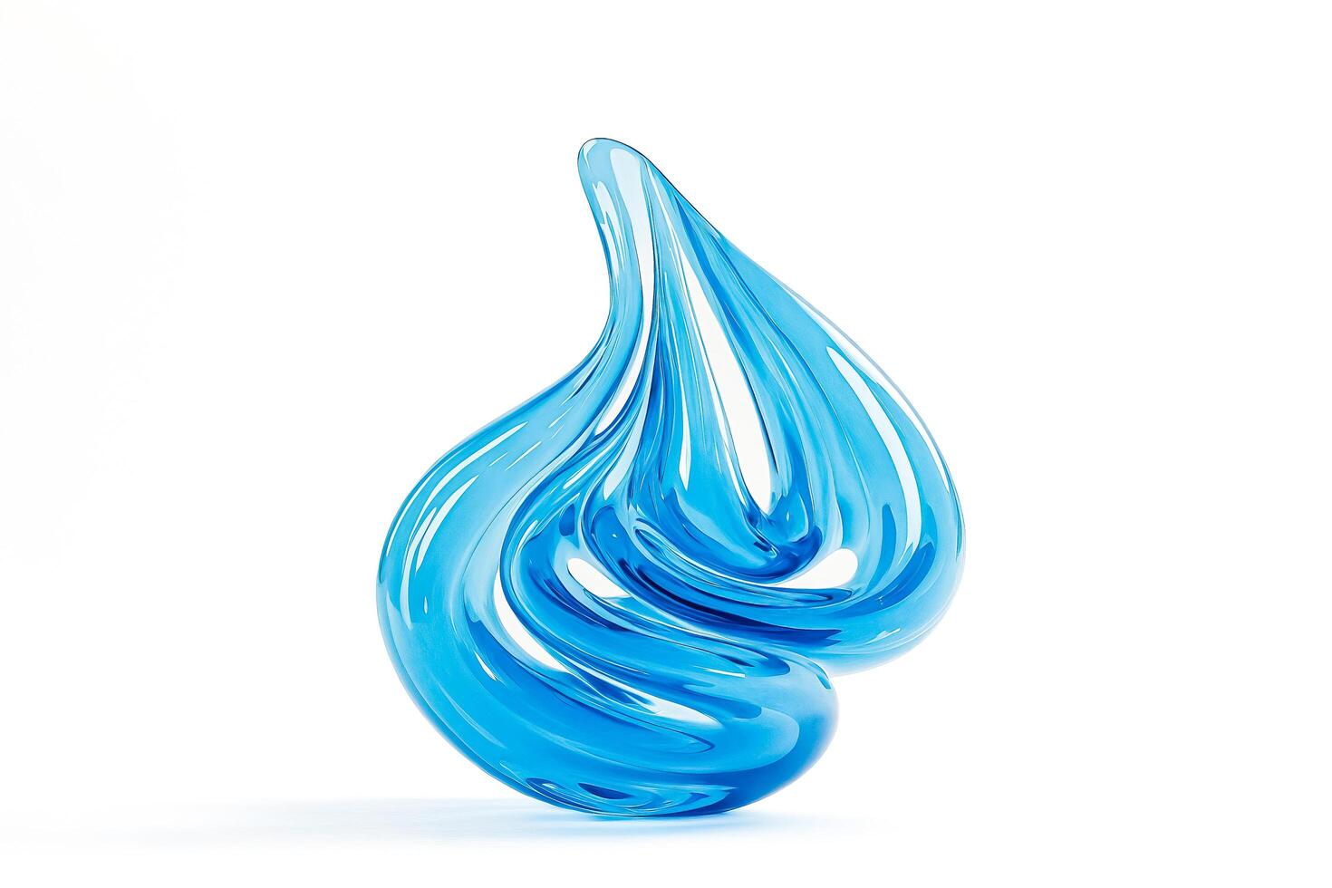 Abstract Blue Glass Sculpture photo