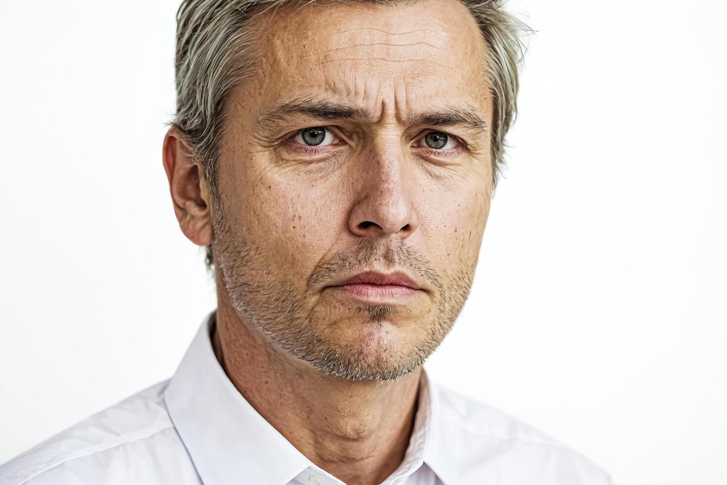 Closeup portrait of a man looking serious photo