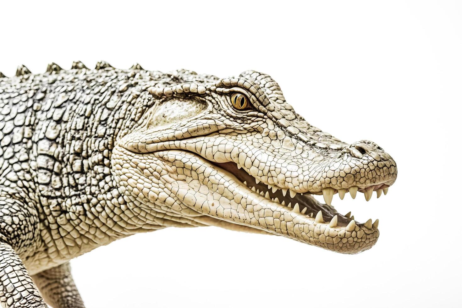 Close-up of an Alligator's Jaw with Teeth photo