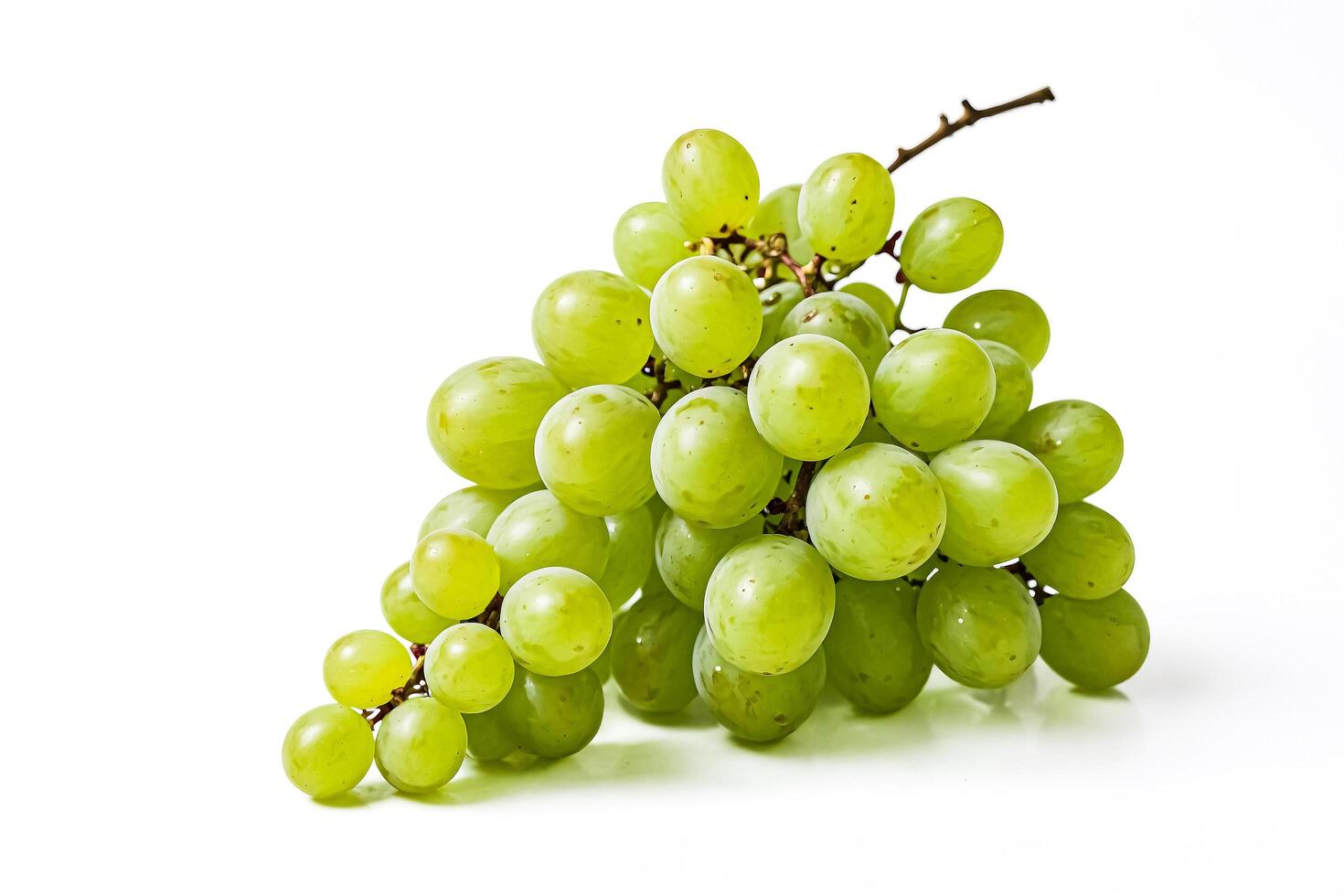 Fresh Green Grapes on White Background photo