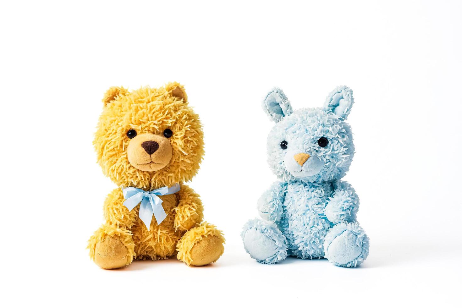 Yellow and blue teddy bears photo