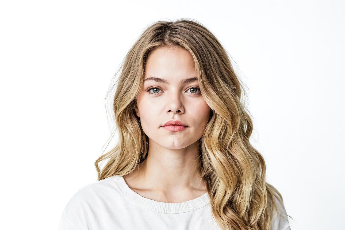 Portrait of a beautiful young woman with blonde hair photo