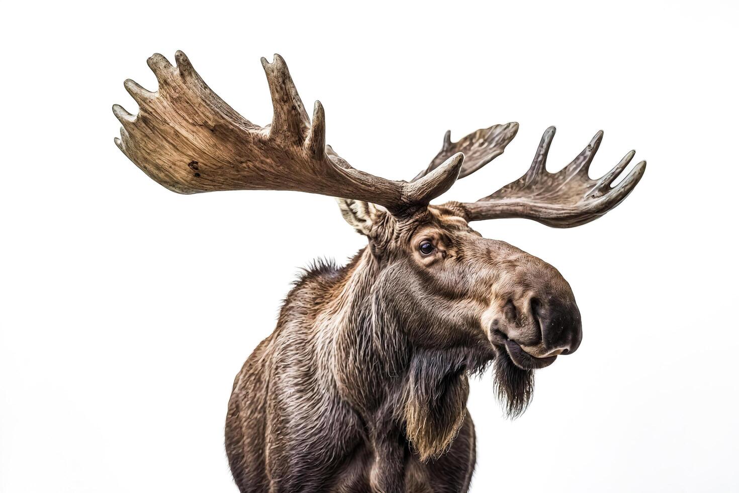 Close-up of a Bull Moose with Large Antlers photo