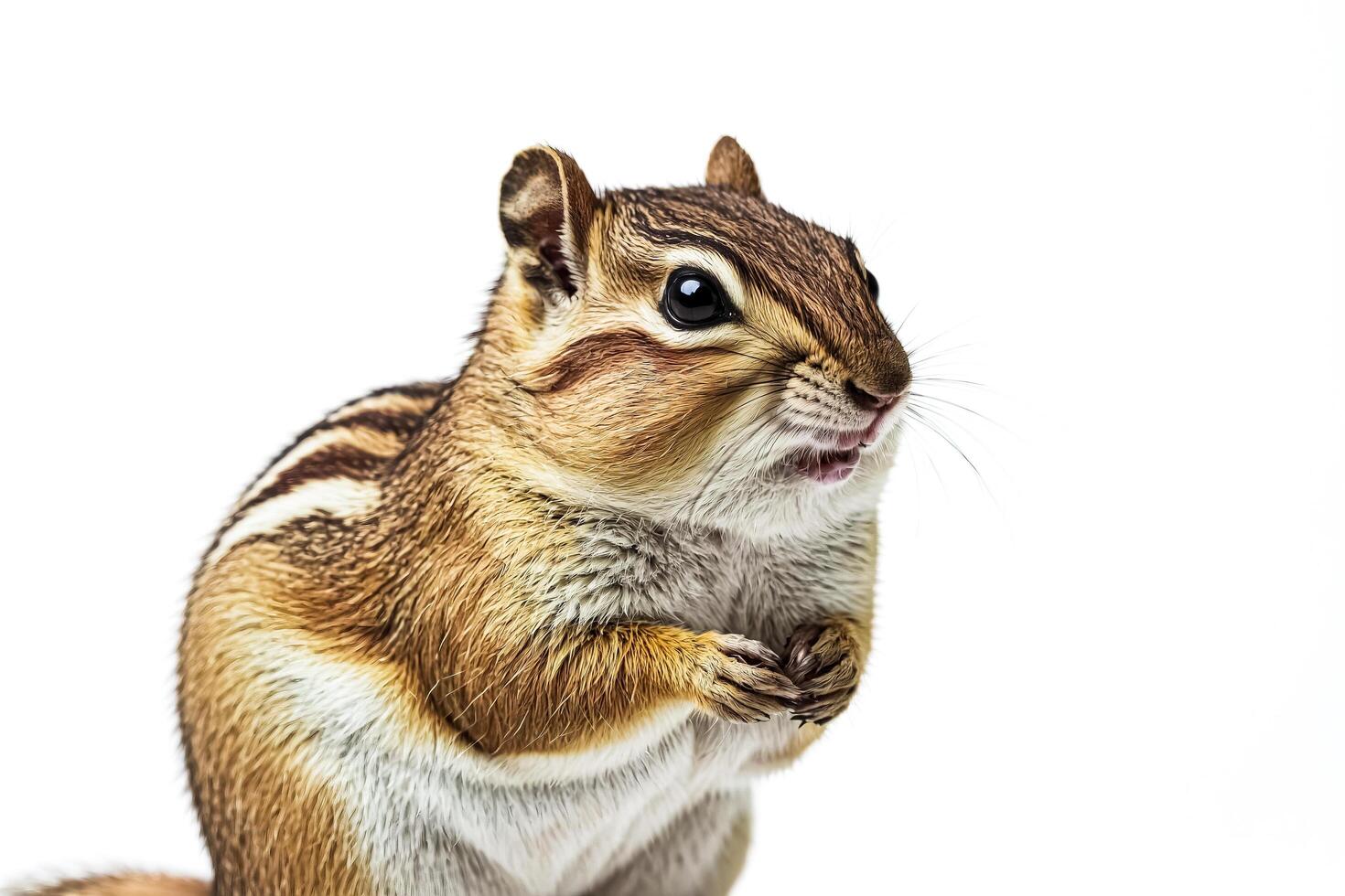 Cute Chipmunk on White Background photo