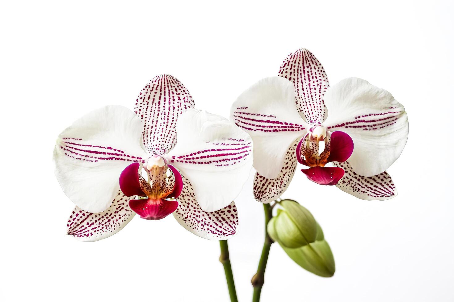 White Orchid with Pink Dots photo