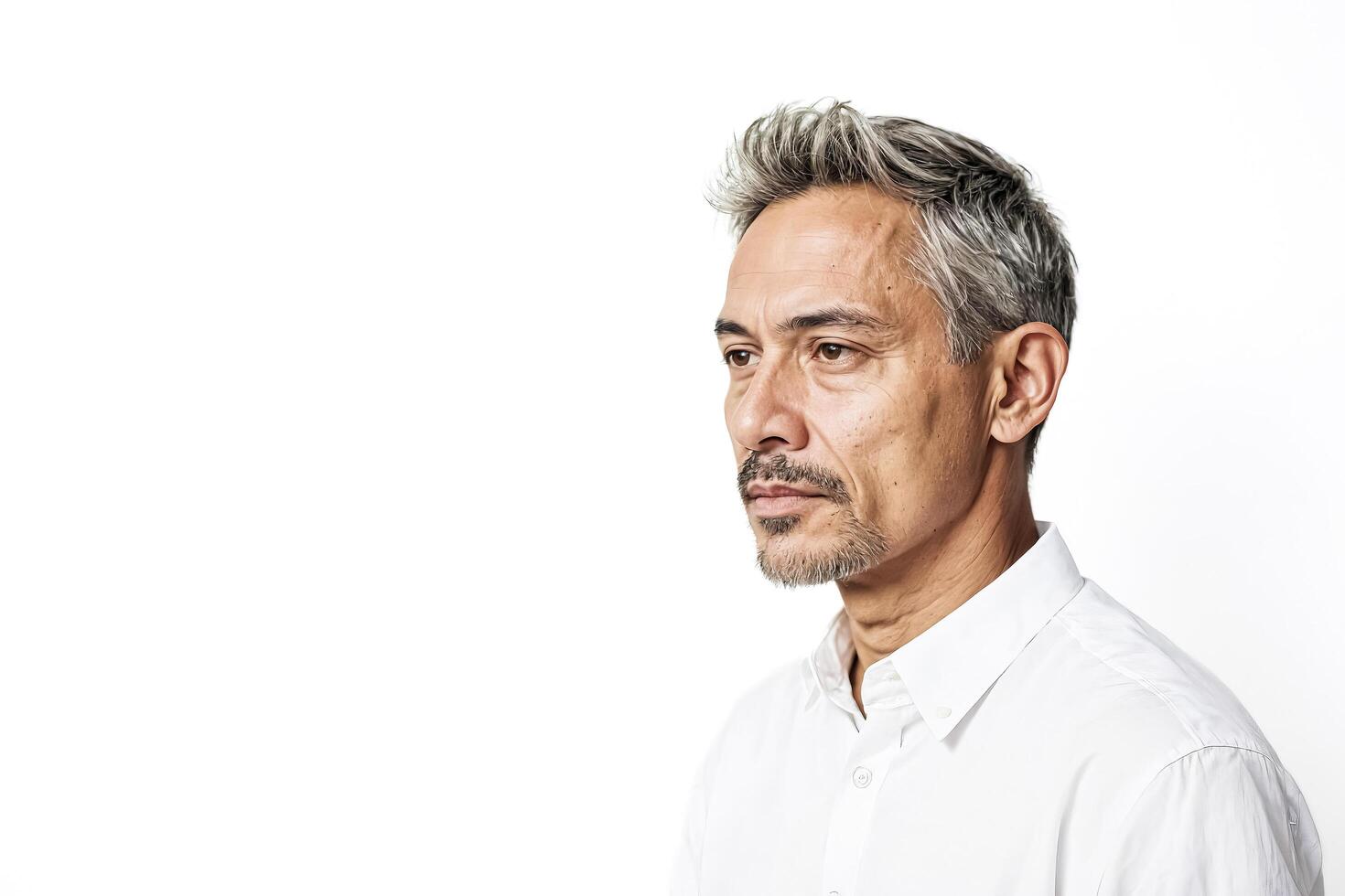 Portrait of a Serious Man in a White Shirt photo