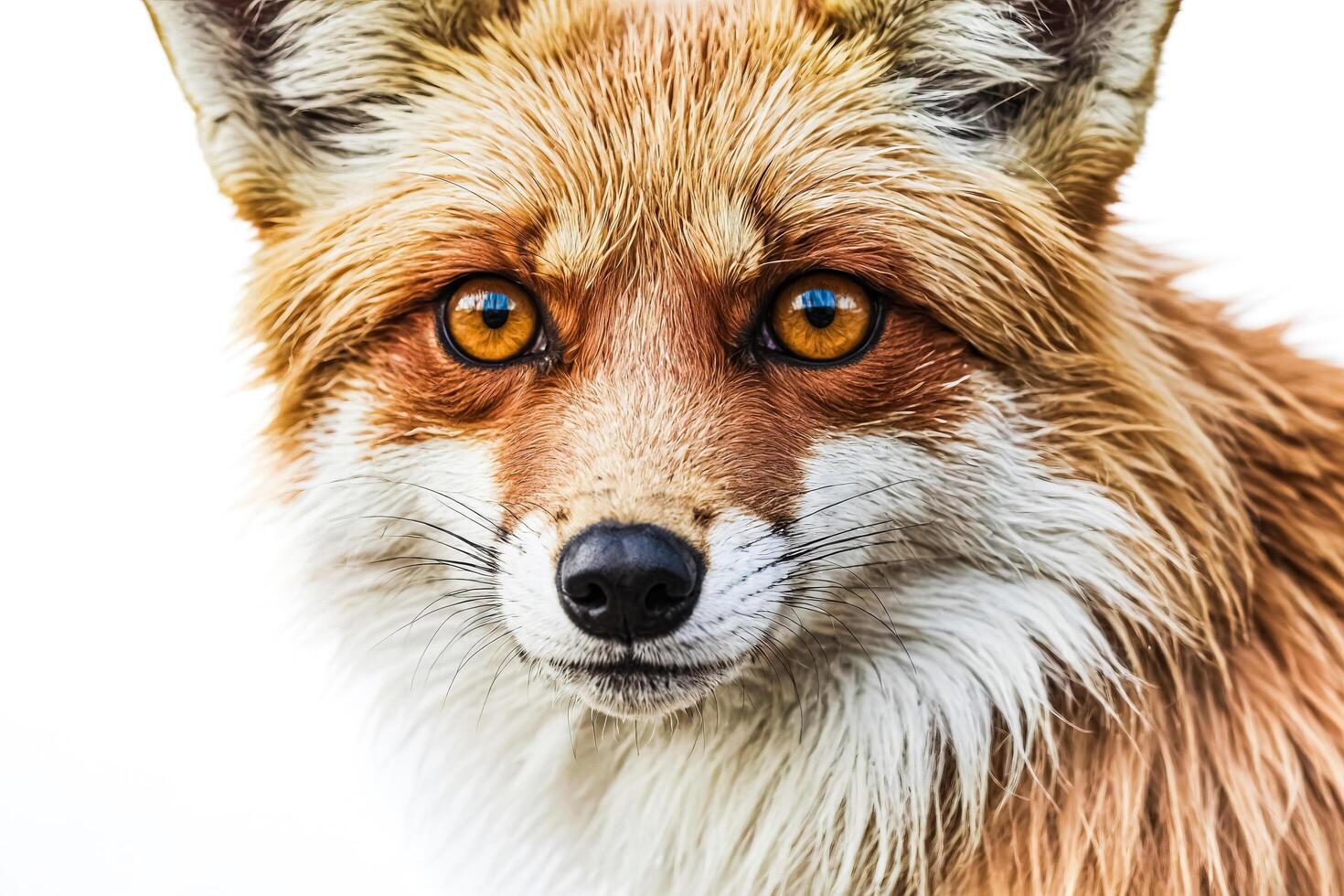 Close Up Portrait of a Red Fox with Golden Eyes photo