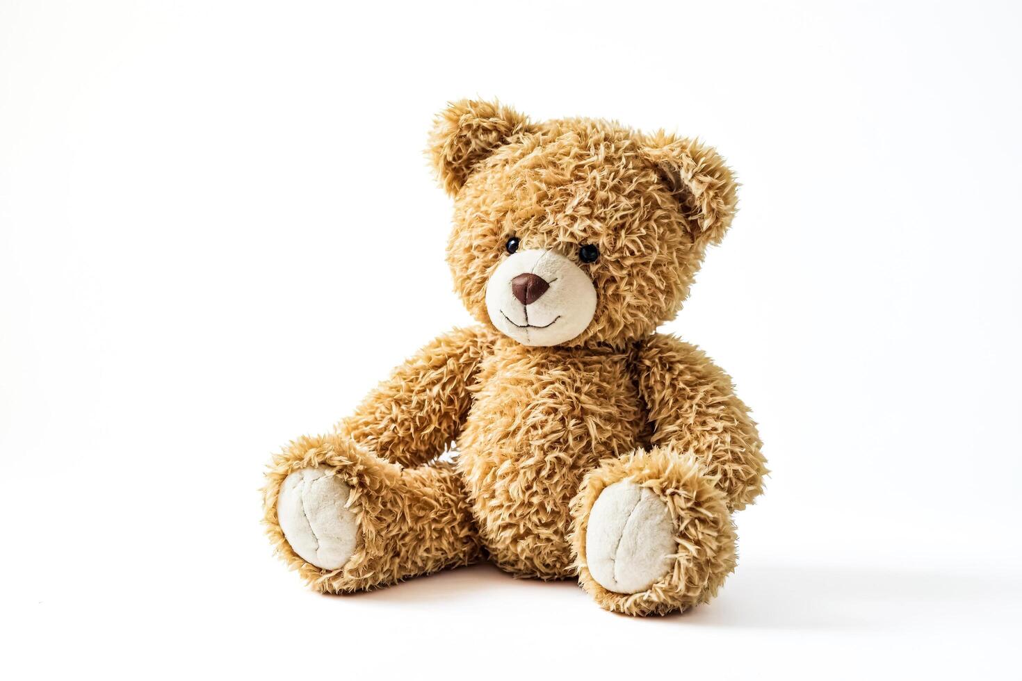 Cute Brown Teddy Bear Isolated on White Background photo