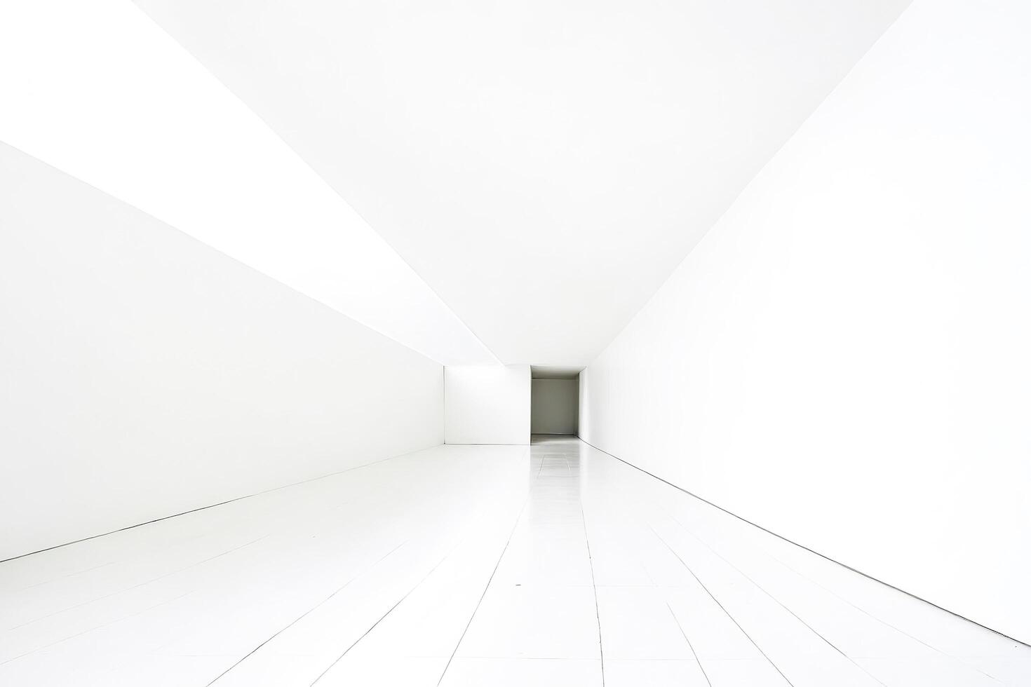 Minimalist White Corridor with Doorway photo
