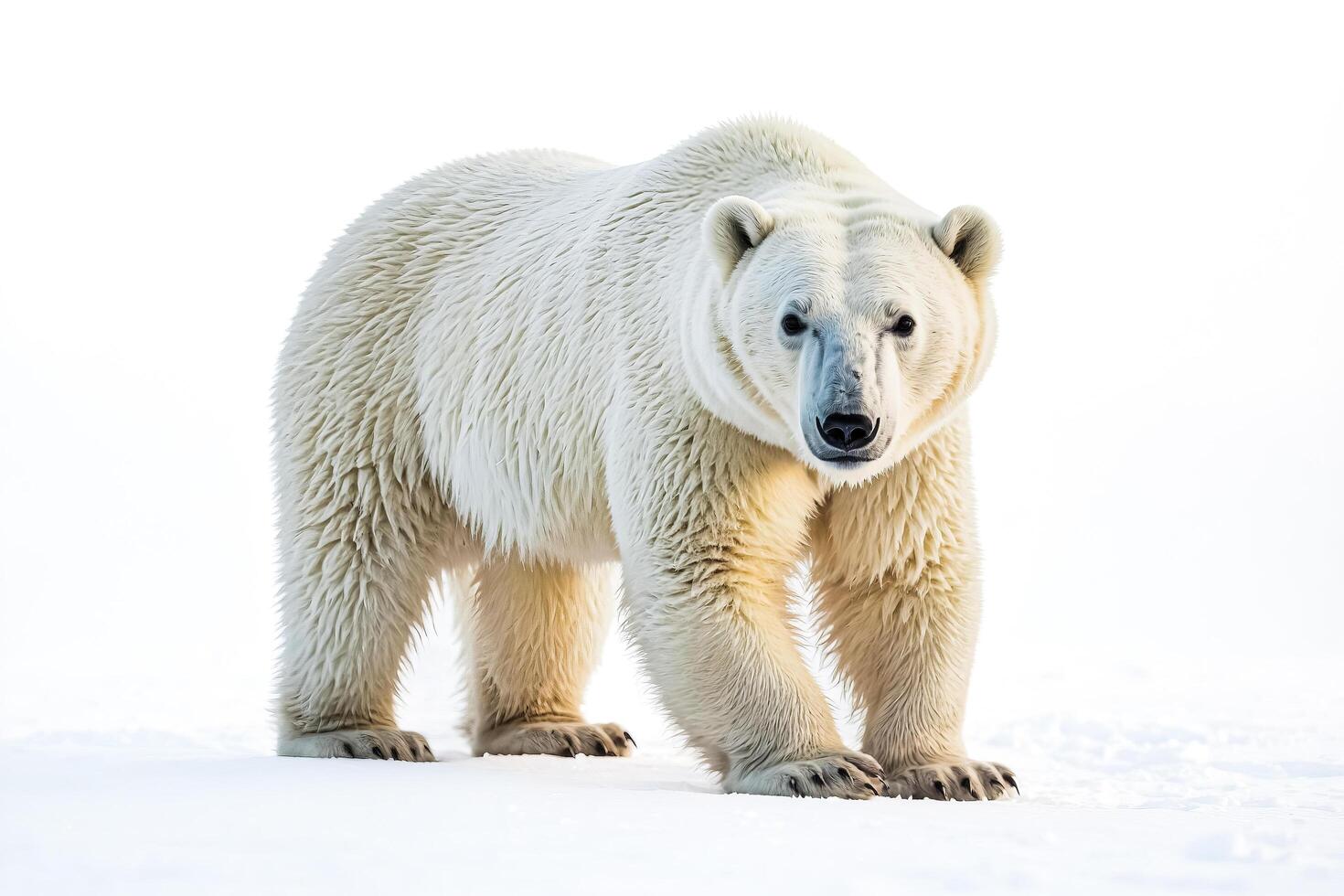 Majestic Polar Bear Standing in Snow photo