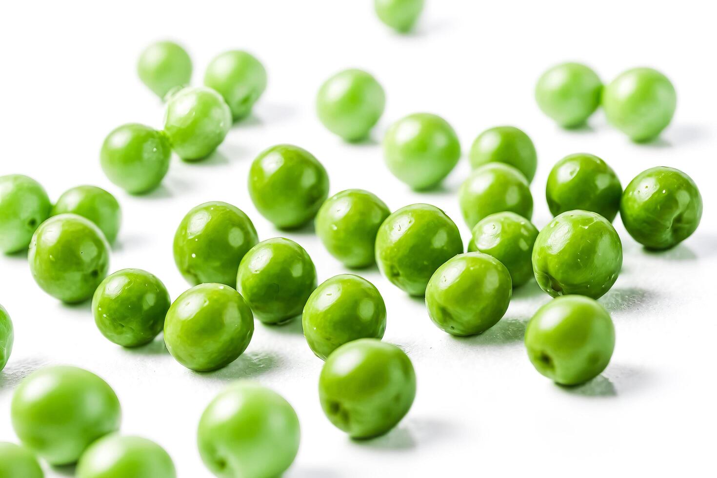 Green Peas on White Background photo