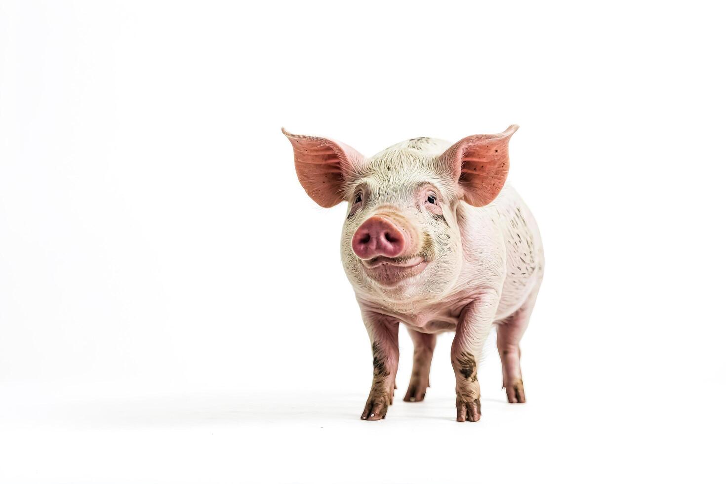 Piglet Standing on White Background photo