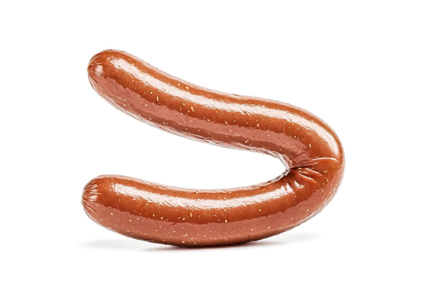 Single Sausage Isolated on White Background photo