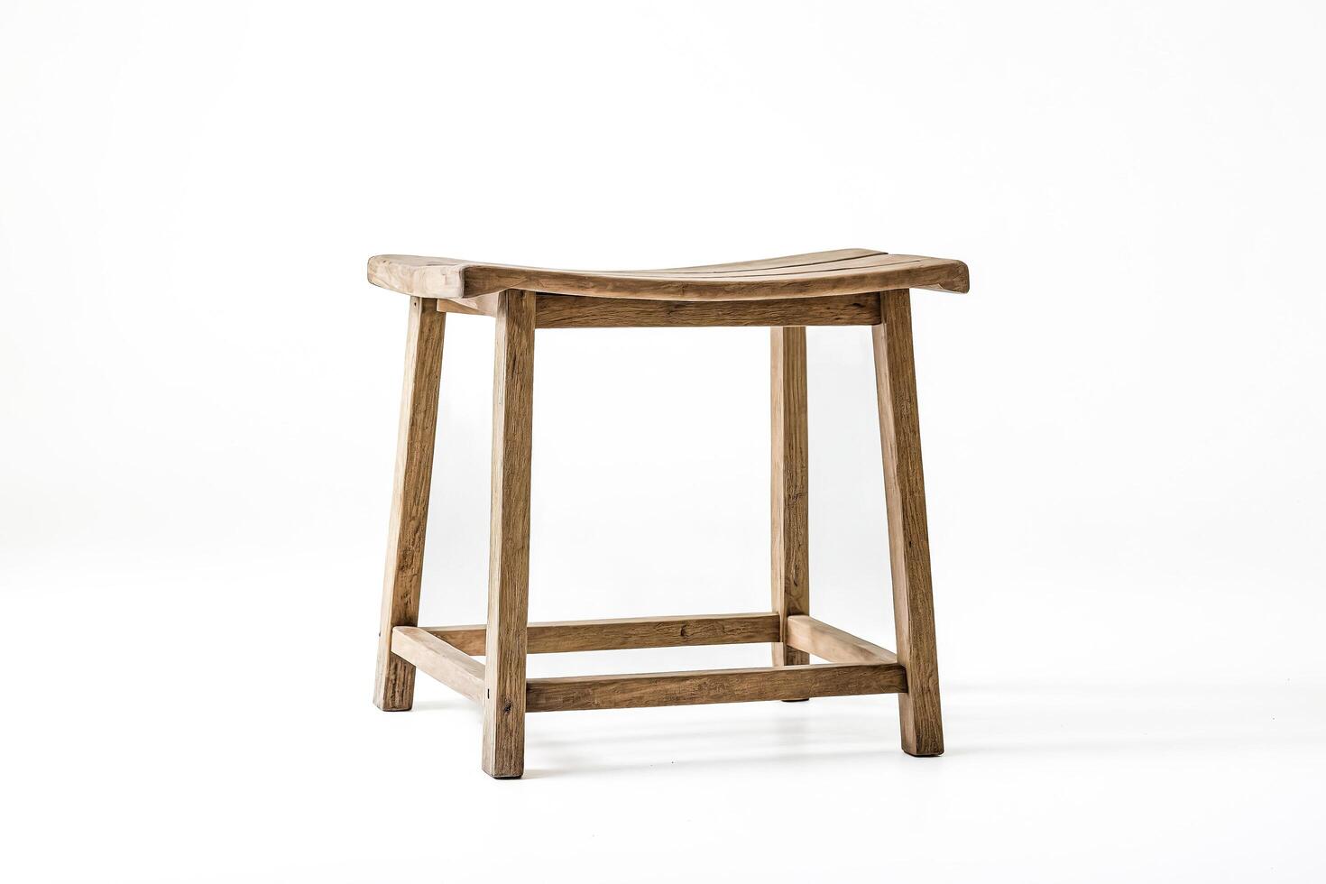 Wooden Stool on White Background photo