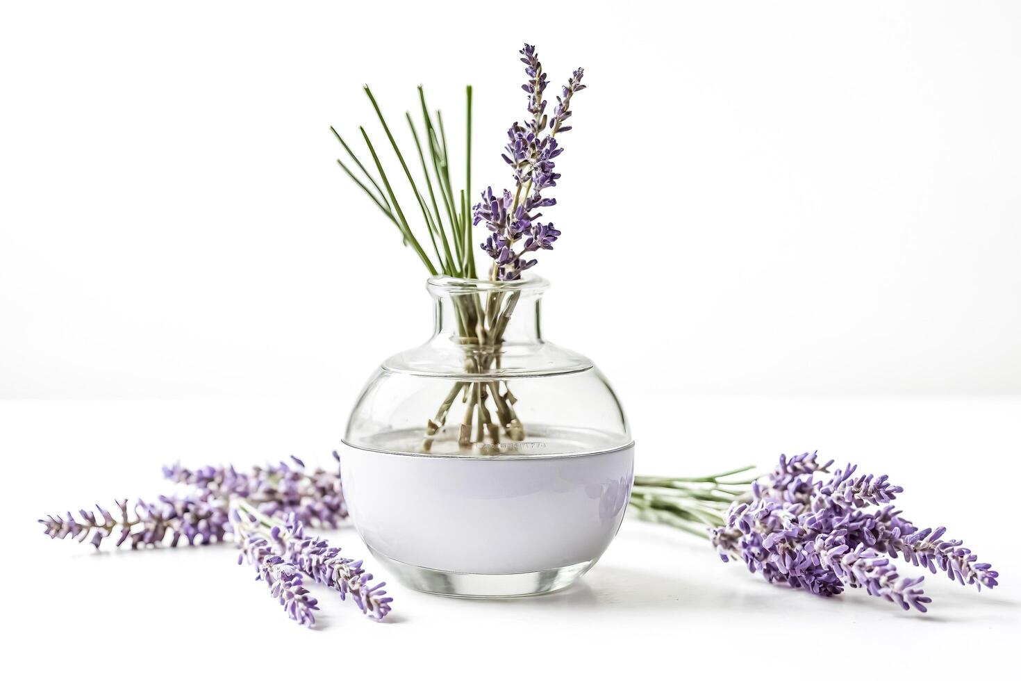 Lavender in a glass vase photo