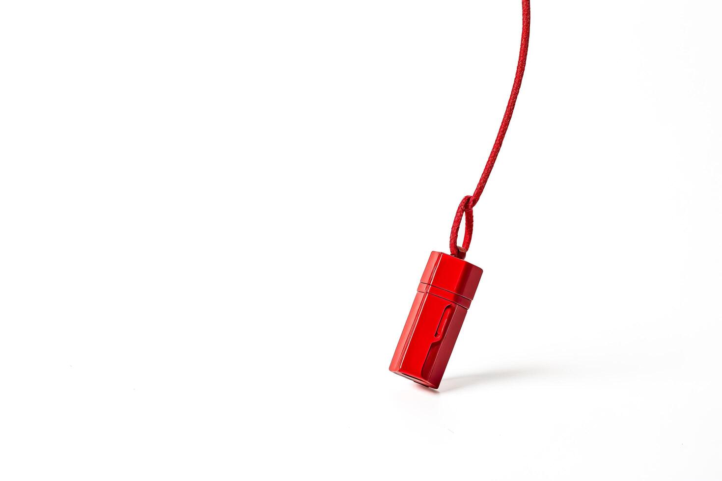 Red Keychain on White Background photo