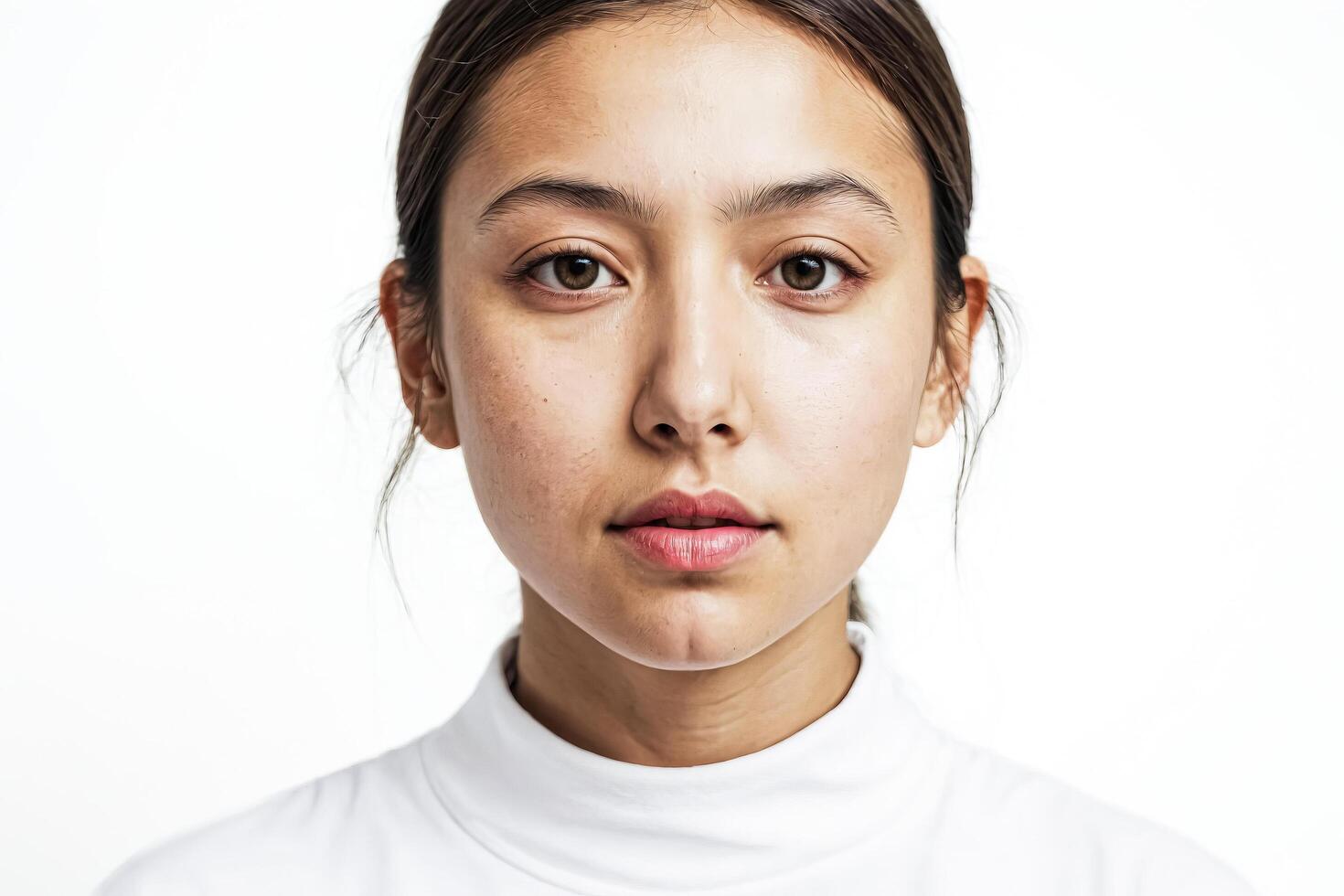 Close-up Portrait of a Young Woman with Natural Beauty photo