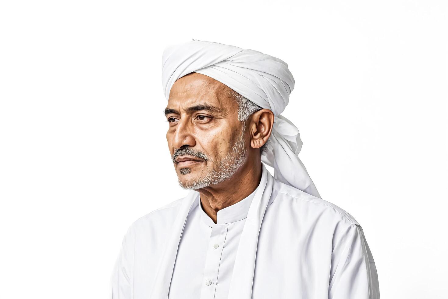 Portrait of a Muslim Man in a White Turban photo