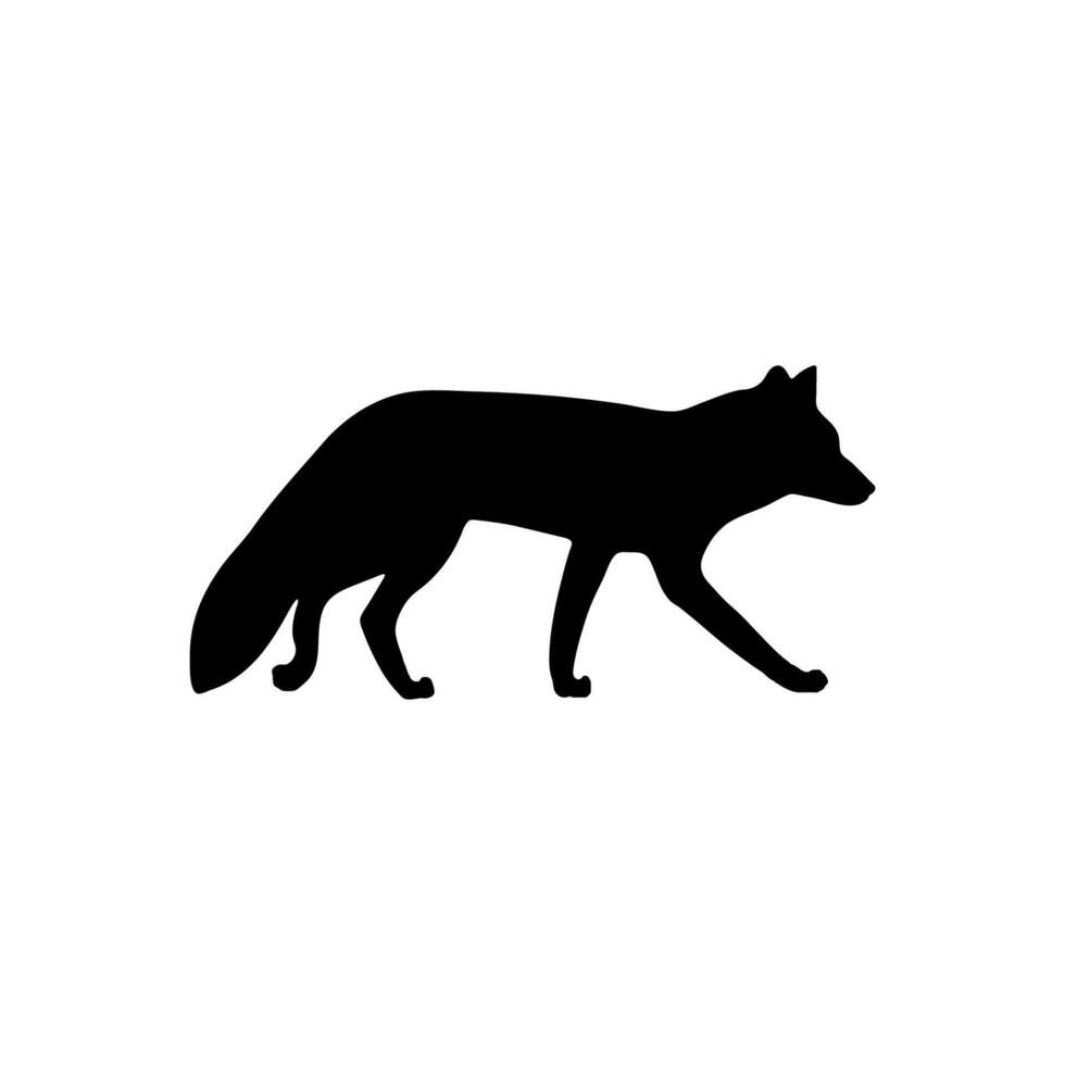 Fox walking or running silhouette vector